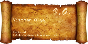 Vittman Olga névjegykártya